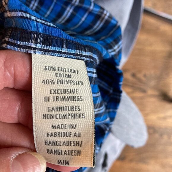 Denver Hayes plaid blue short sleeve button down shirt /Classic Fit- size Medium - Picture 3 of 6